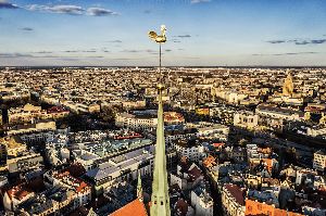 Aerofoto Rīgas Svētā Pētera baznīca
